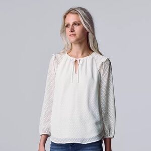 Simply Vera Vera Wang Ruffle Peasant Top